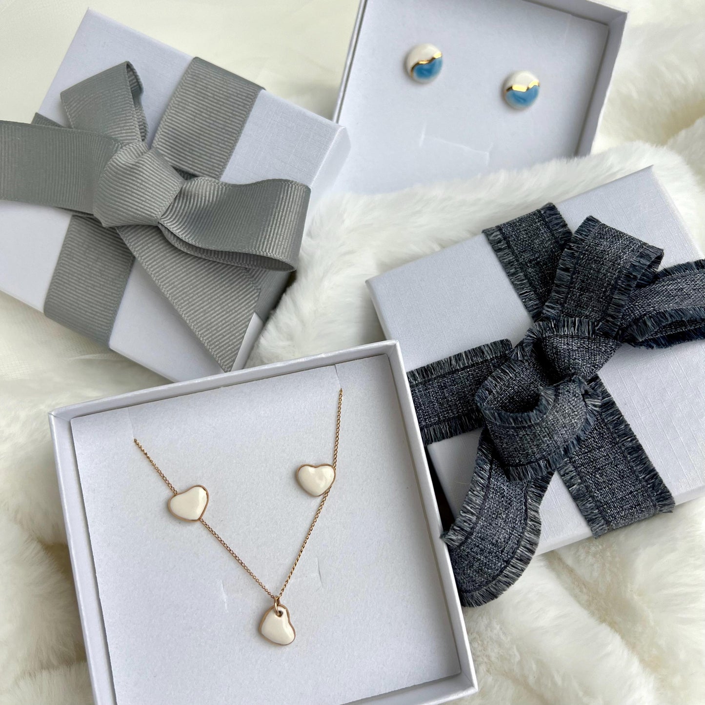 14K Gold Filled Porcelain Hoop Earrings Ceramic Drop Dangle Handmade Jewelry Gift for Her