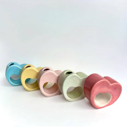 Ceramic Heart Vase Gift for Mom Porcelain Home Decor