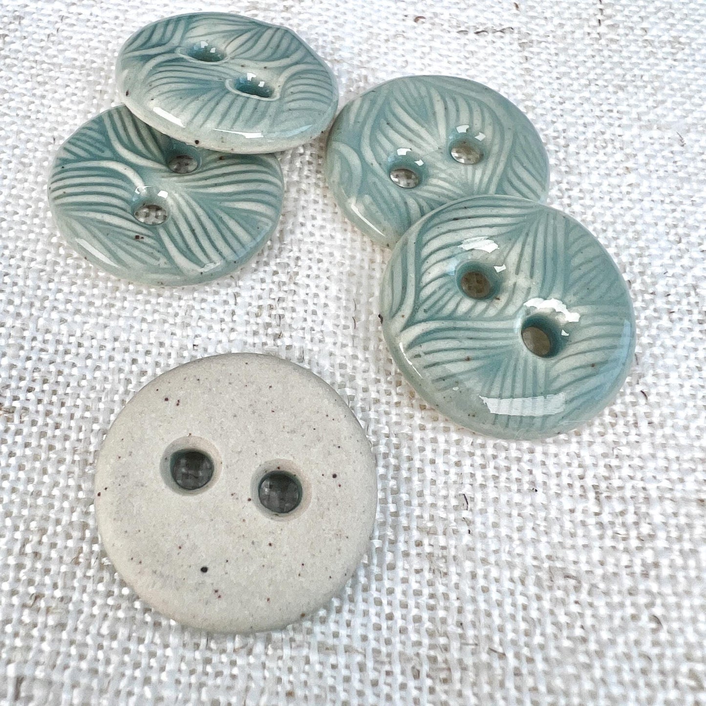 Grey Ceramic Buttons for Sewing Handmade Button Set