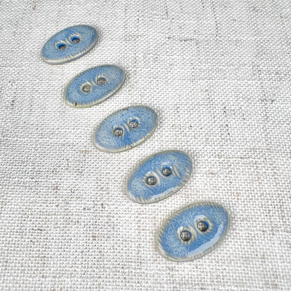 Oval Ceramic Buttons Blue Sewing Handmade Button Set