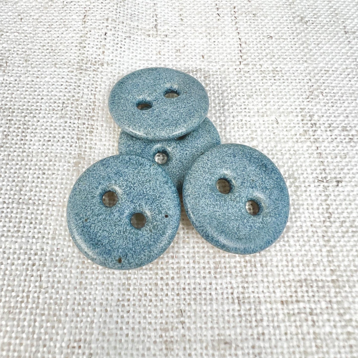 Blue Ceramic Buttons for Sewing Handmade Button Set