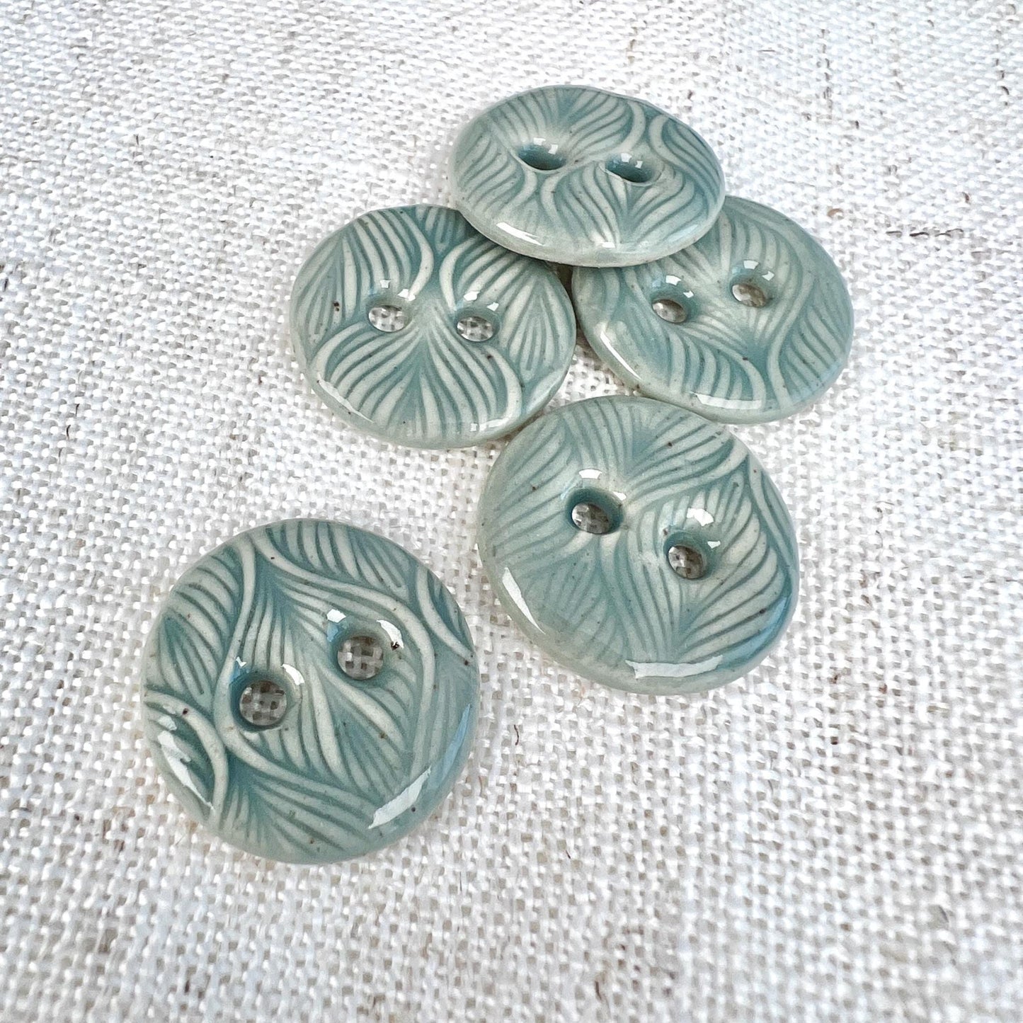 Grey Ceramic Buttons for Sewing Handmade Button Set