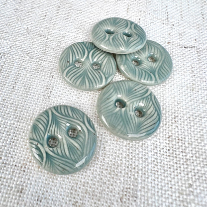 Grey Ceramic Buttons for Sewing Handmade Button Set