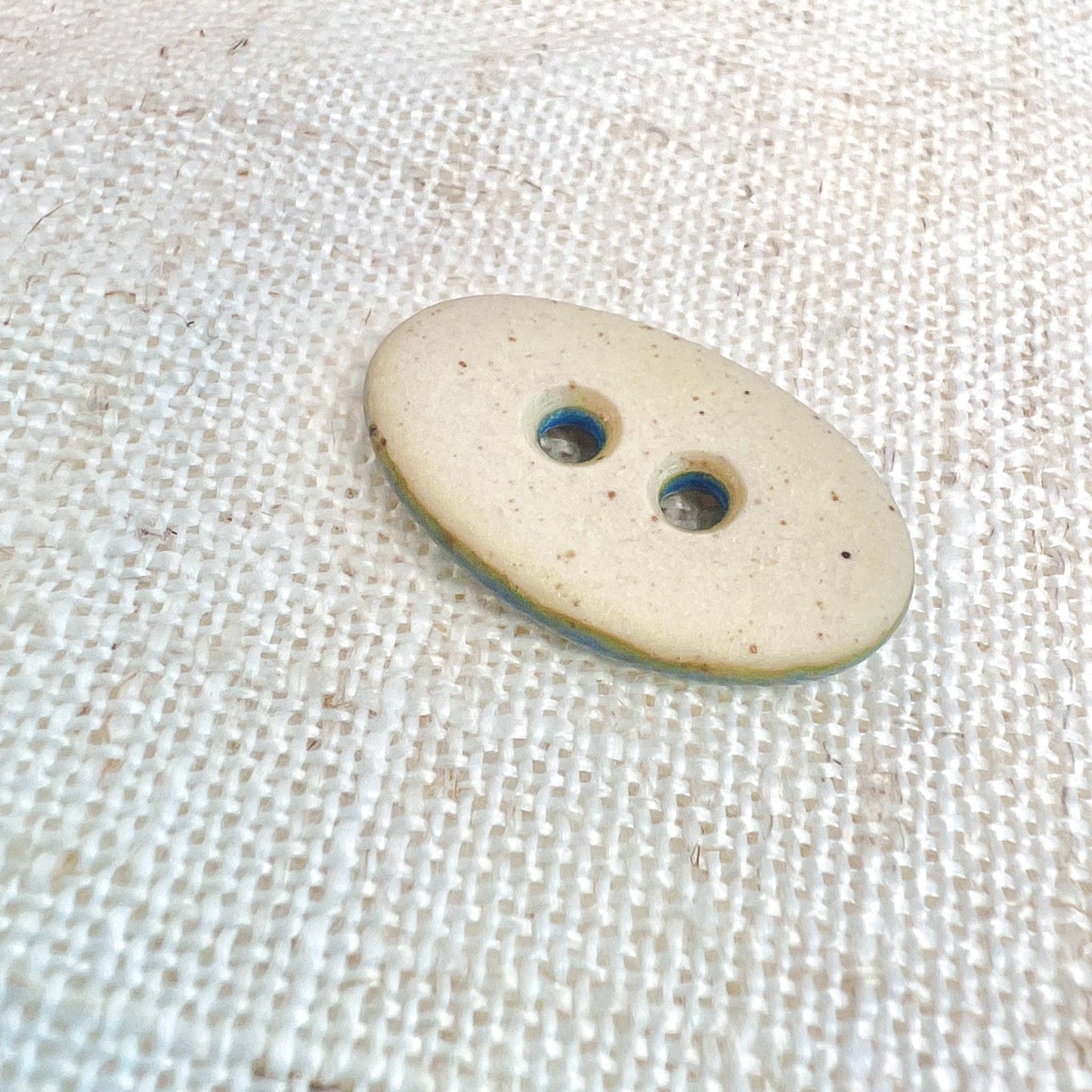 Oval Ceramic Buttons Blue Sewing Handmade Button Set