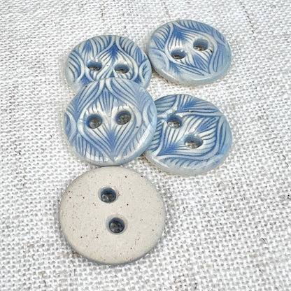 Blue Ceramic Buttons for Sewing Handmade Button Set