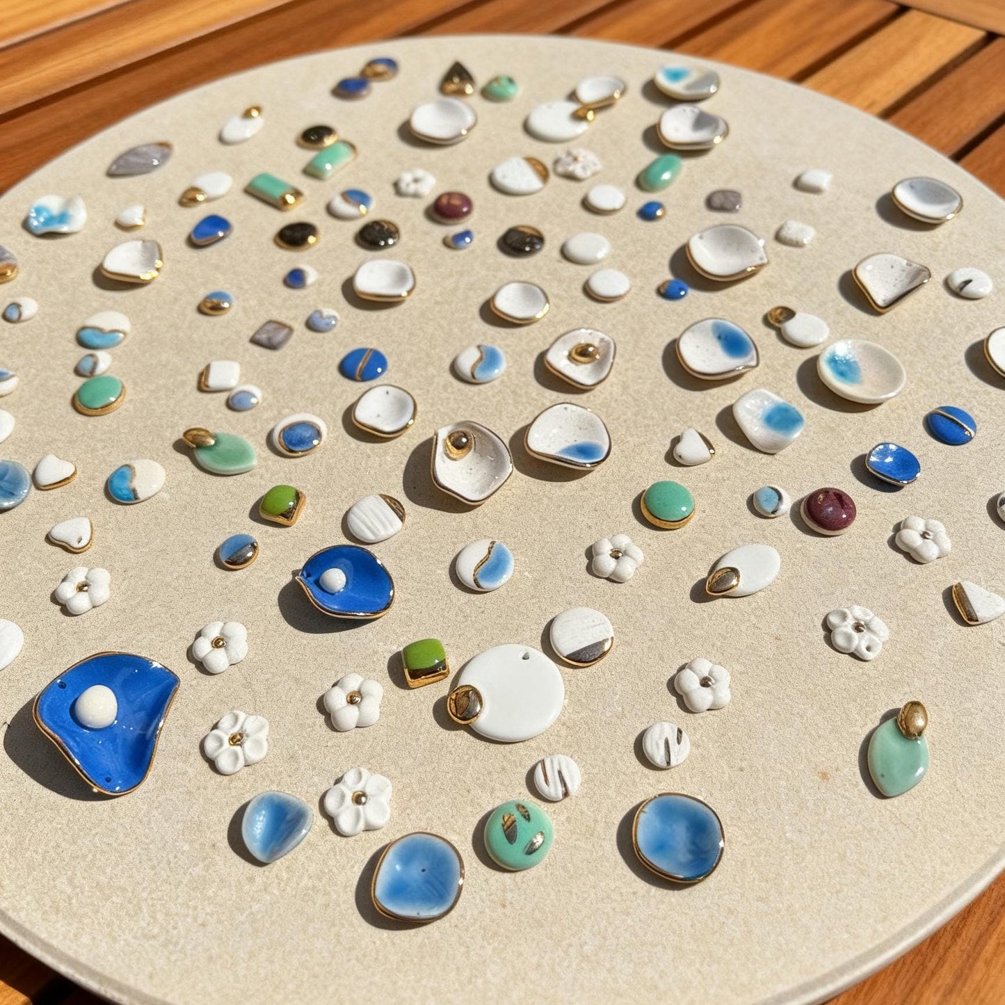 14K Gold Filled Porcelain Hoop Earrings Ceramic Drop Dangle Handmade Jewelry Gift for Her