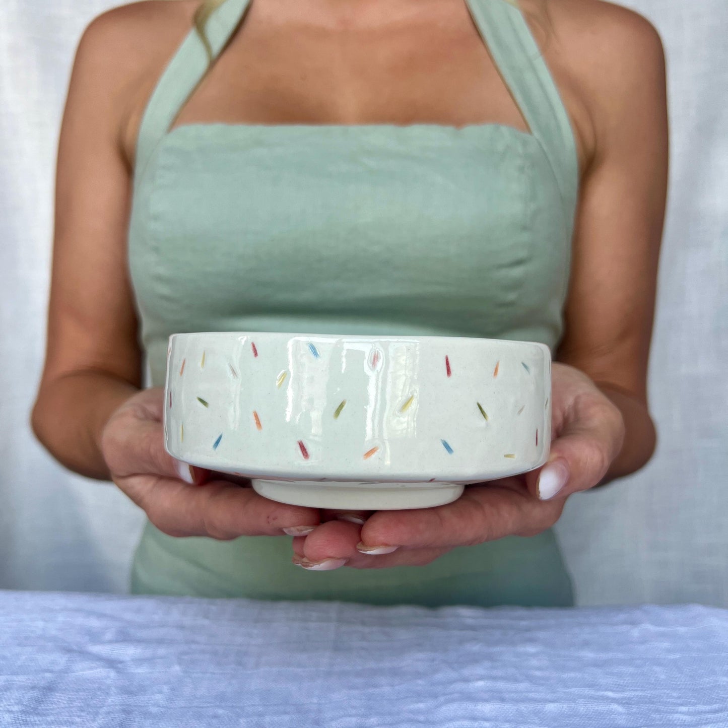 Confetti Porcelain Ikebana Bowl