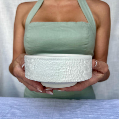 Matte White Porcelain Ikebana Bowl