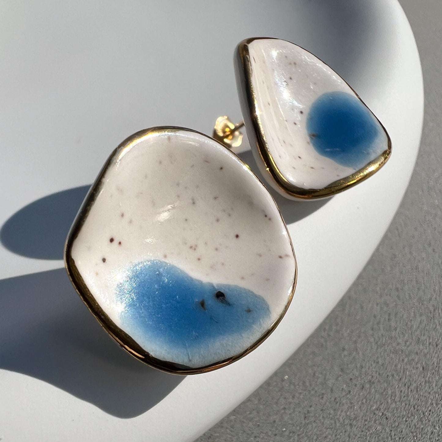 Speckled Stoneware Stud Earrings