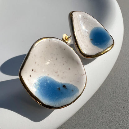 Speckled Stoneware Stud Earrings
