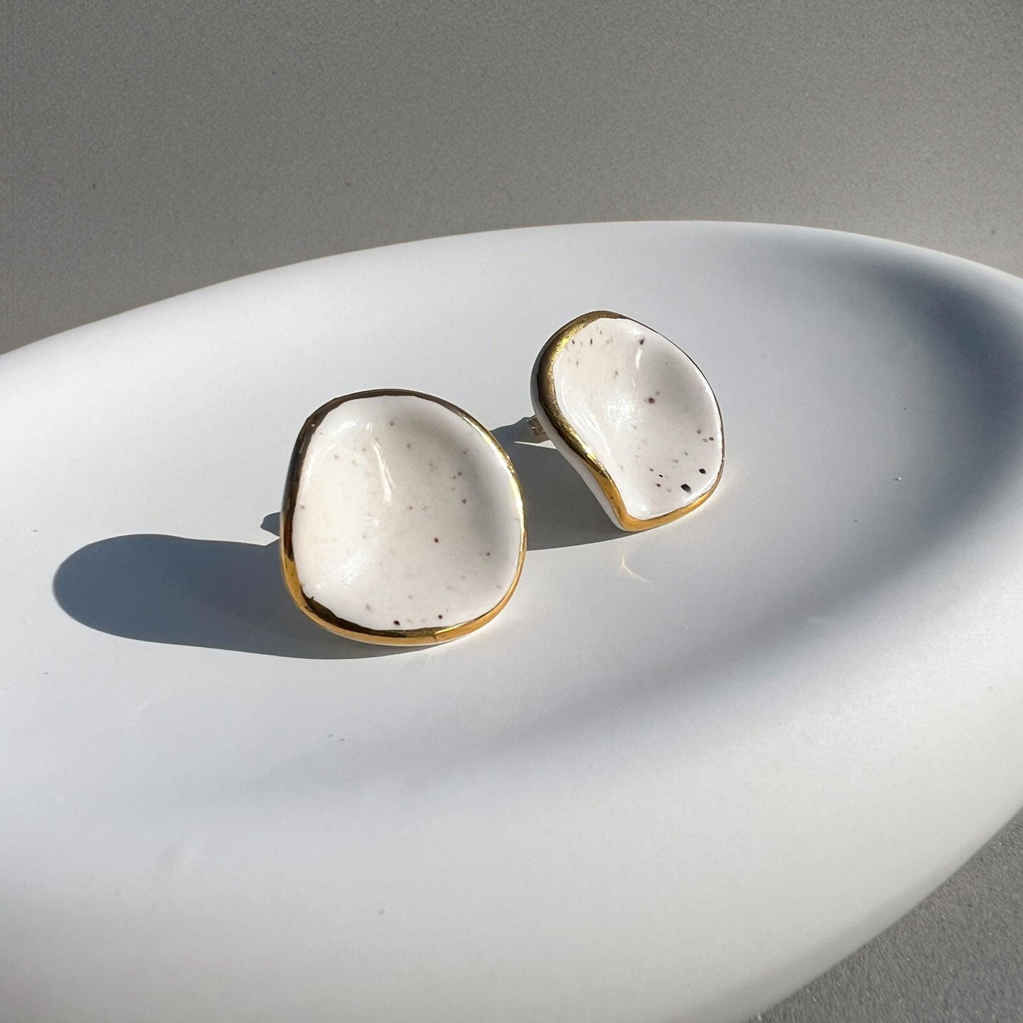 Speckled Stoneware Stud Earrings