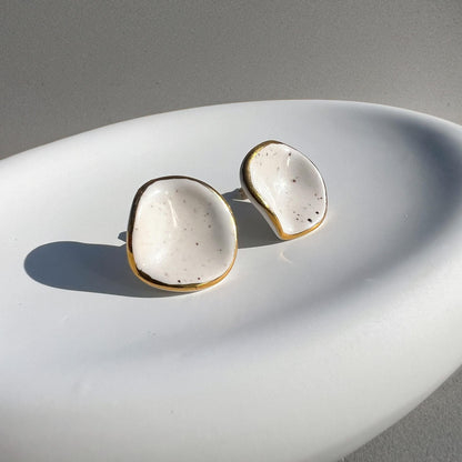 Speckled Stoneware Stud Earrings