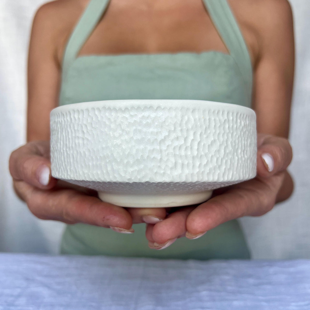 Matte White Porcelain Ikebana Bowl