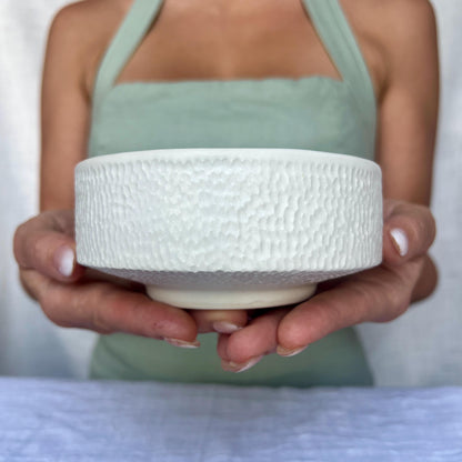 Matte White Porcelain Ikebana Bowl