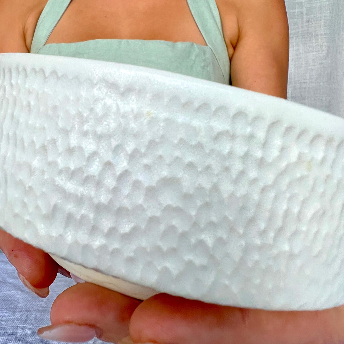 Matte White Porcelain Ikebana Bowl
