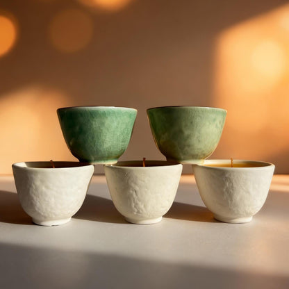 Canadian Beeswax Candle in Porcelain Cup