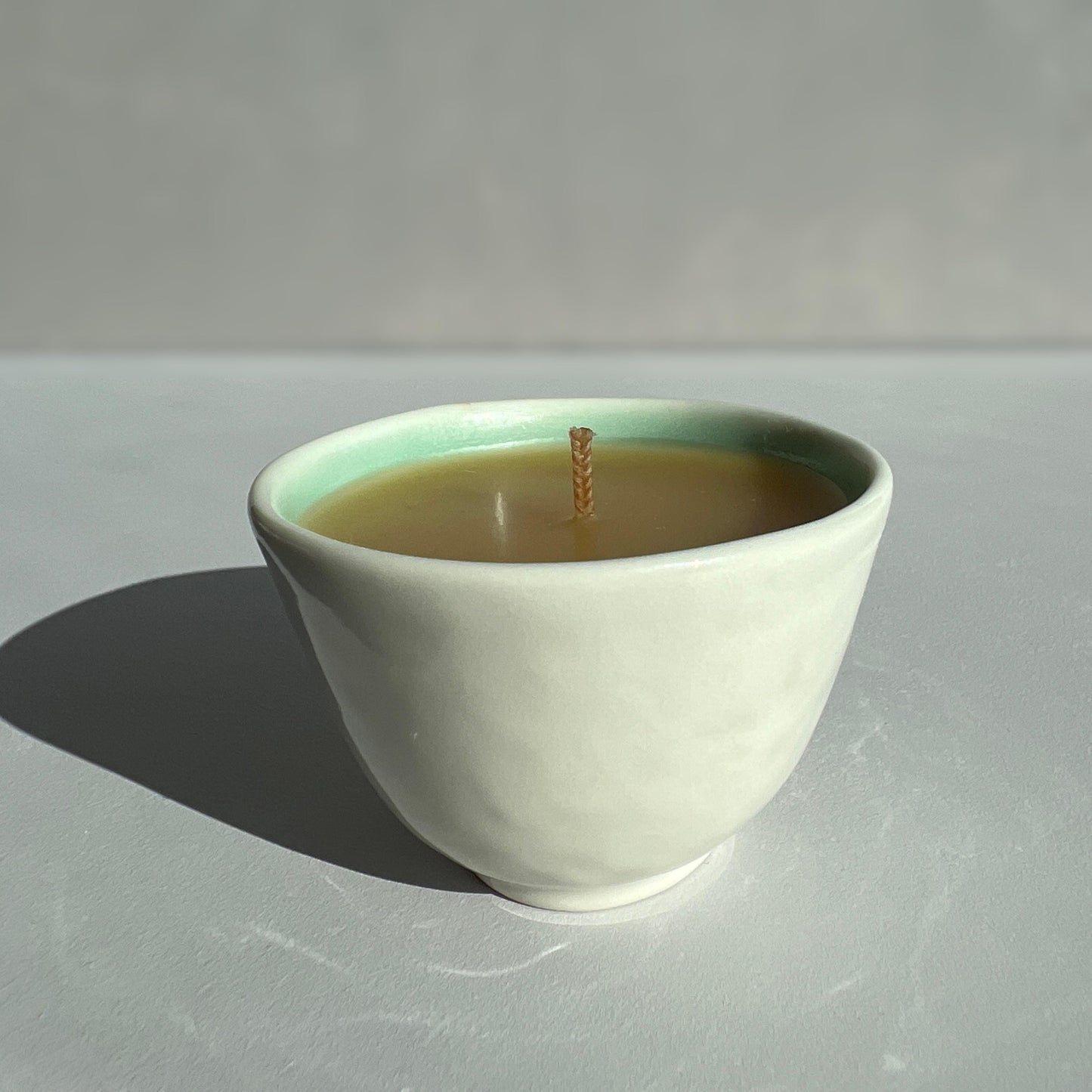 Canadian Beeswax Candle in Porcelain Cup