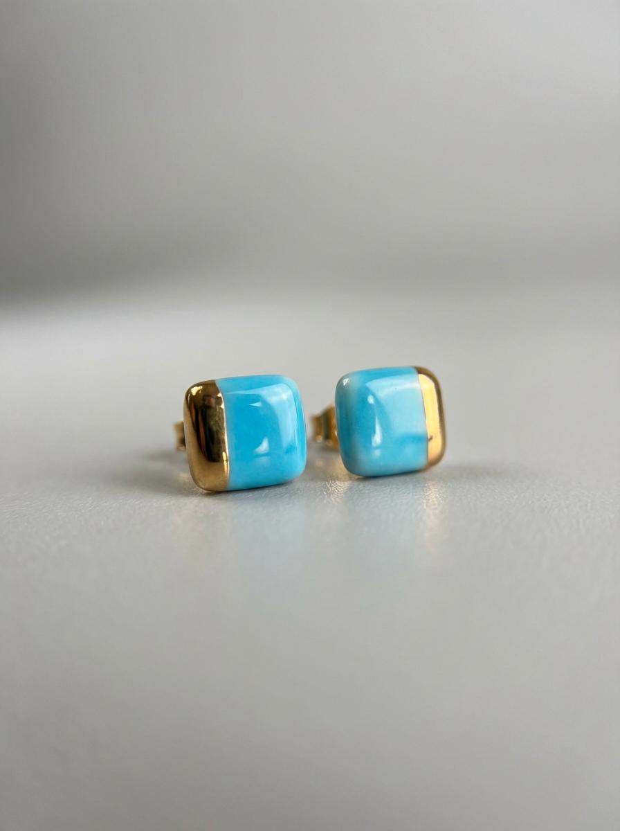 Porcelain Square Stud Earrings