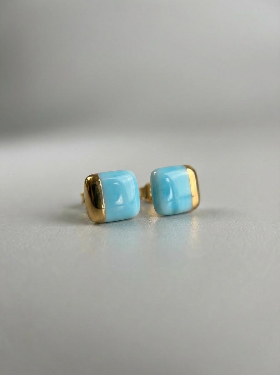 Porcelain Square Stud Earrings
