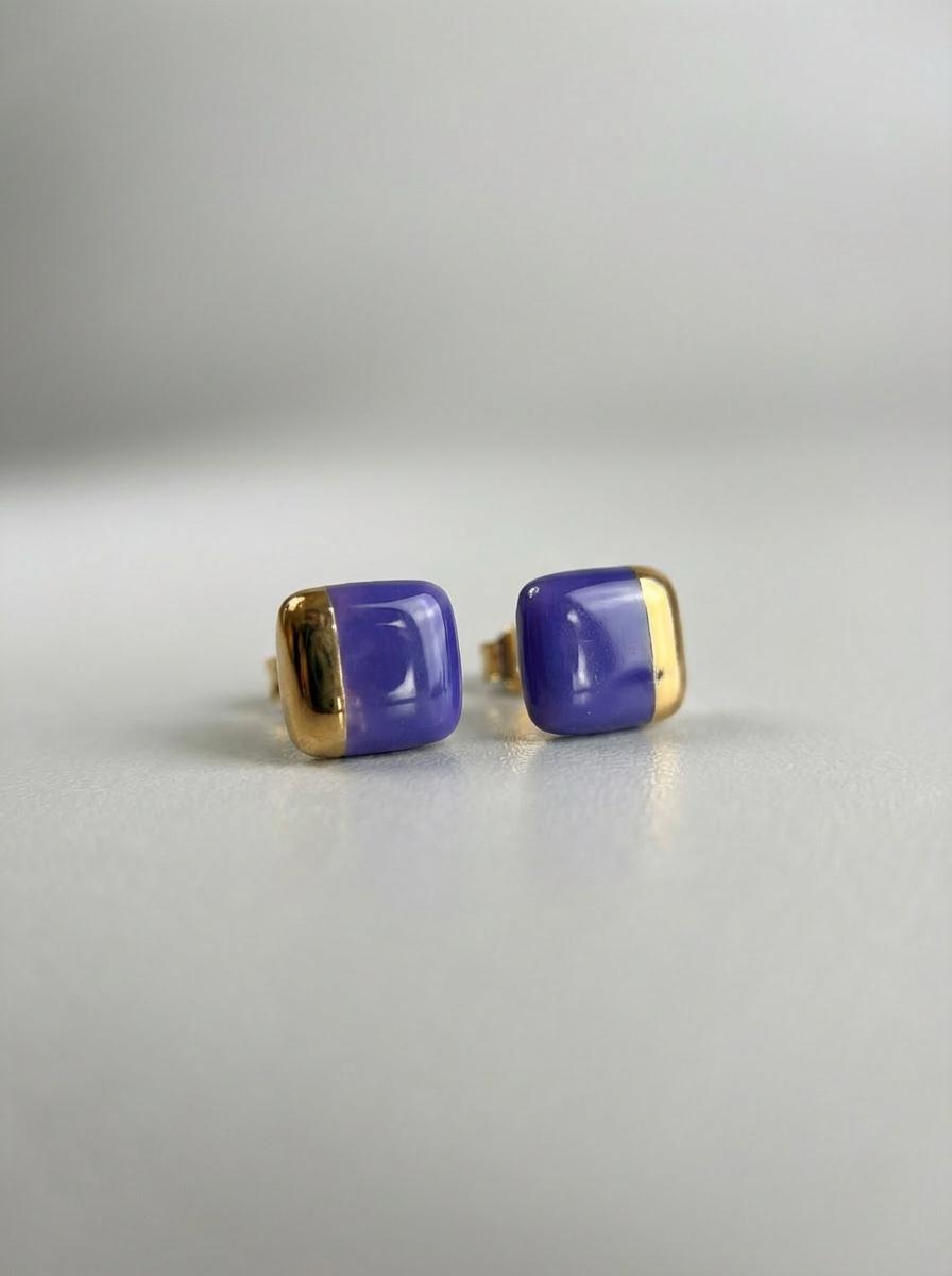 Porcelain Square Stud Earrings