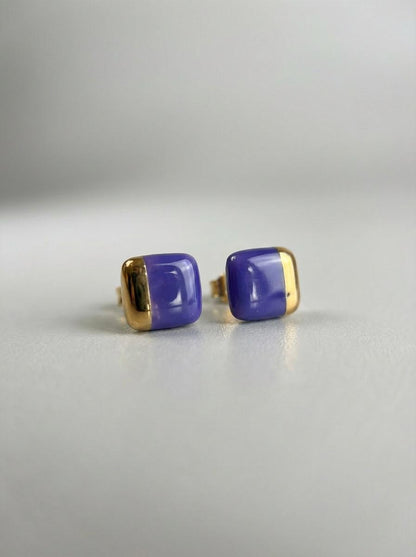 Porcelain Square Stud Earrings