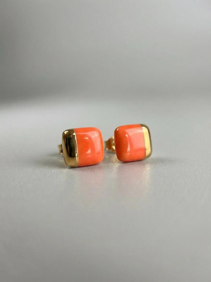Porcelain Square Stud Earrings