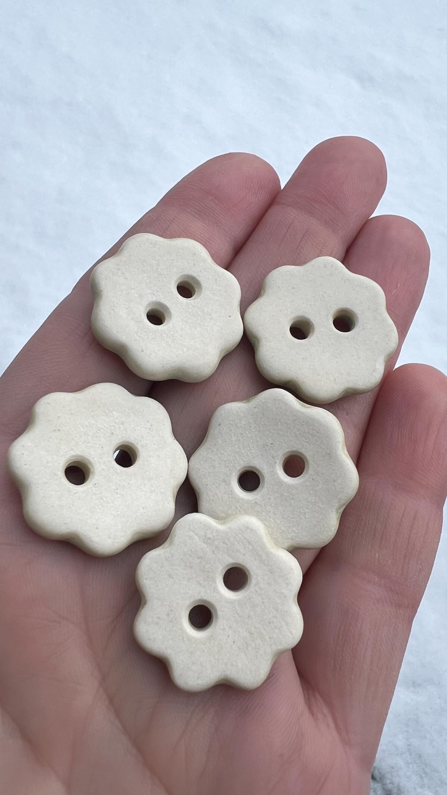 Ivory Green Ceramic Buttons for Sewing Handmade Button Set