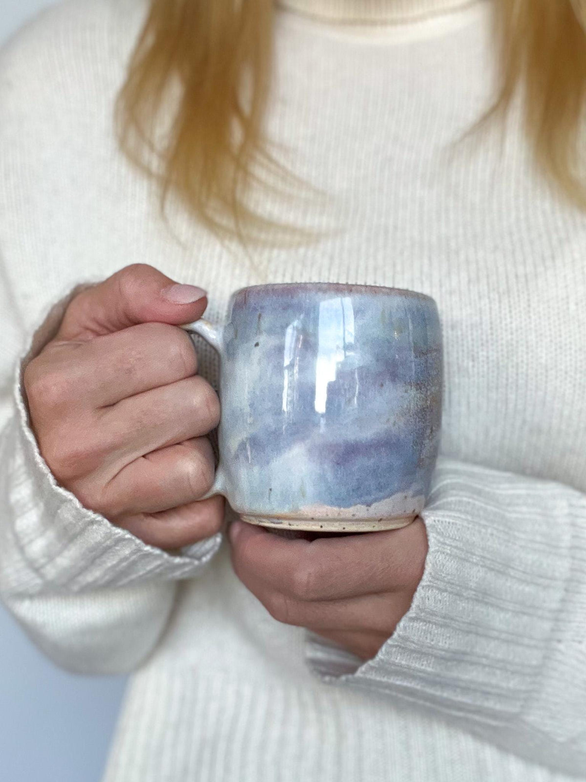 Lavender-Blue Speckled Stoneware Mug