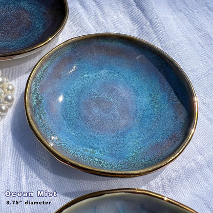 22k Gold-Rimmed Ceramic Ring Dishes