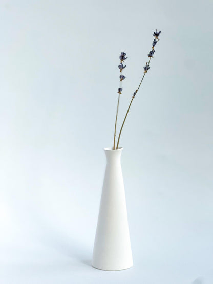 Raw White Porcelain Bud Vase