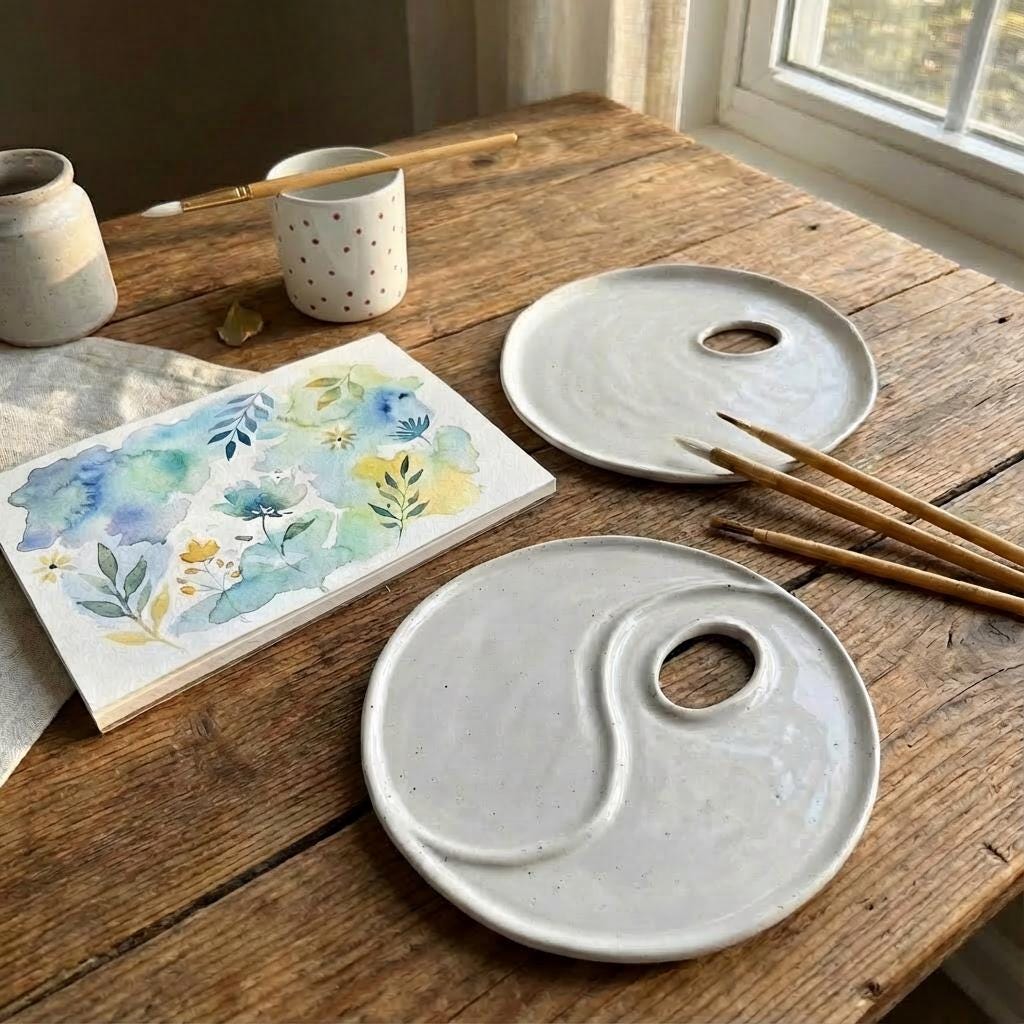Round Porcelain Paint Palette