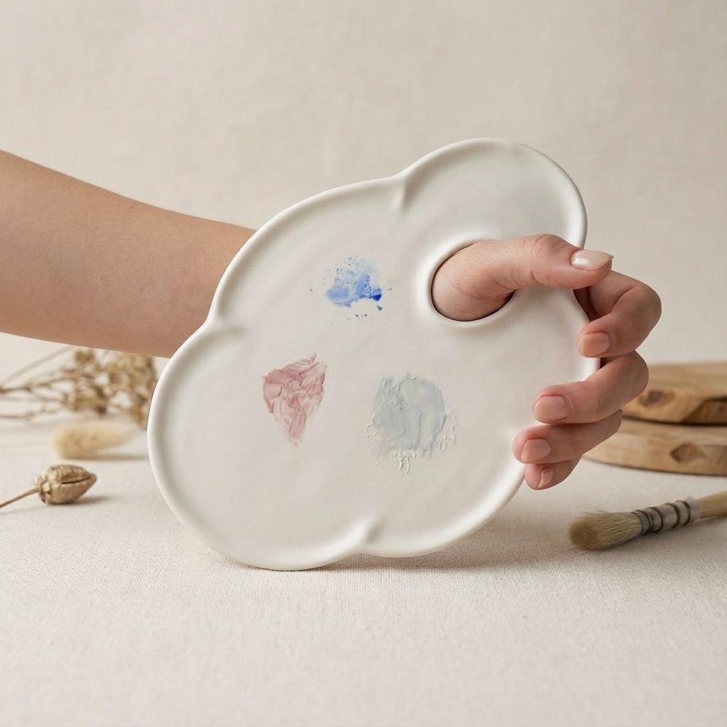 Ceramic Paint Palette Watercolor Color Palette Art Supplies Gift for Artists