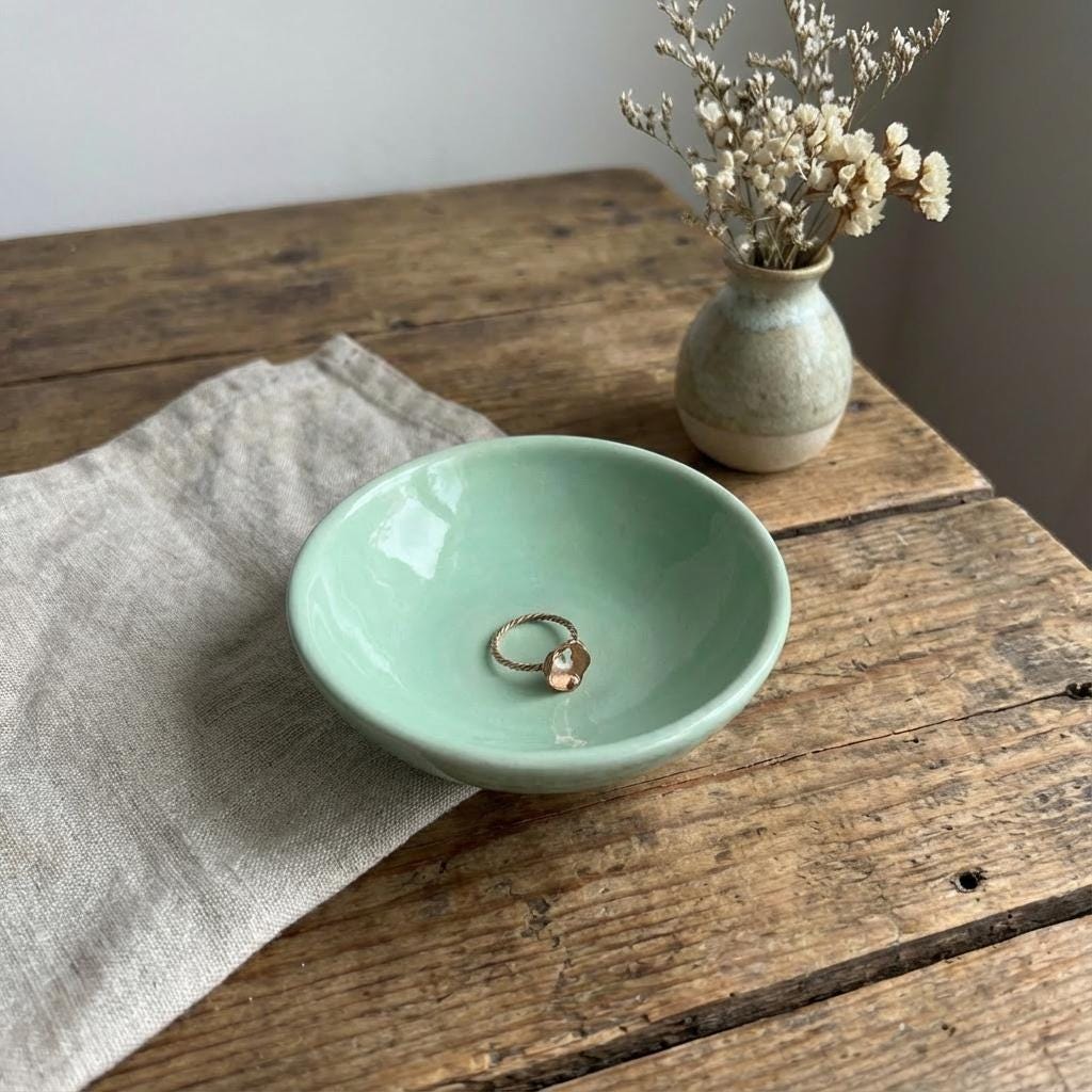 Jade & Snow Porcelain Ring Dish