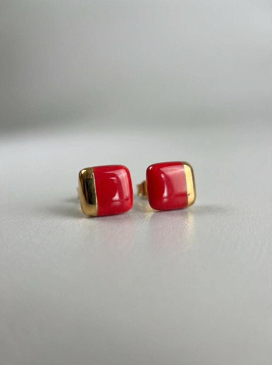 Porcelain Square Stud Earrings