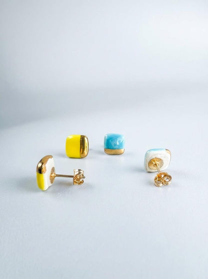 Porcelain Square Stud Earrings