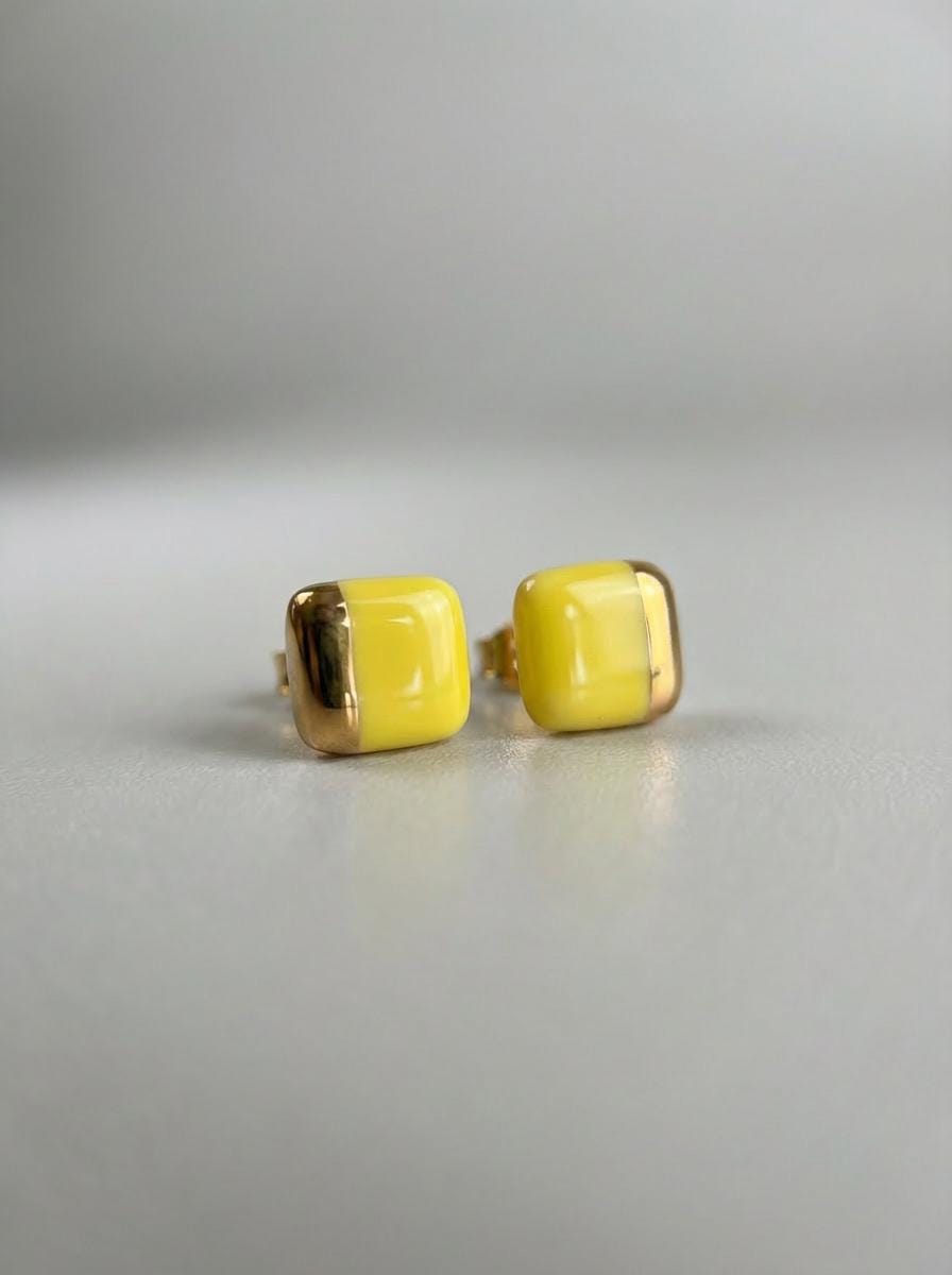 Porcelain Square Stud Earrings
