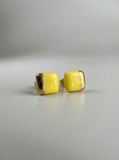 Porcelain Square Stud Earrings