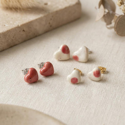 Ceramic Heart Earrings