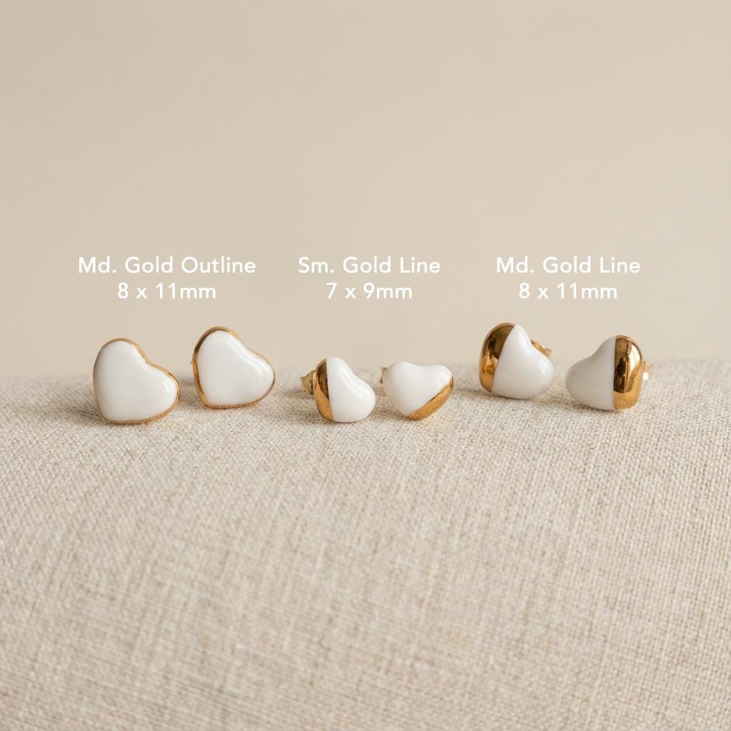 Ceramic Heart Earrings