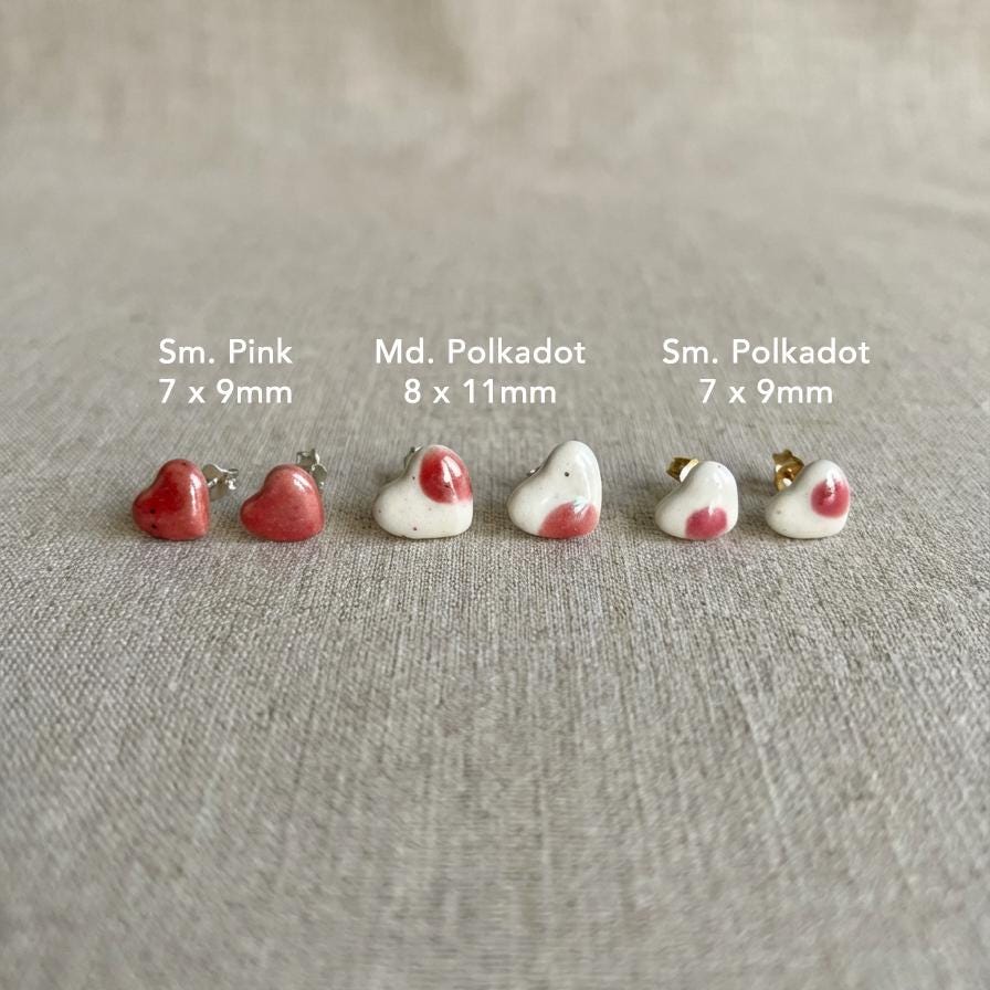 Ceramic Heart Earrings