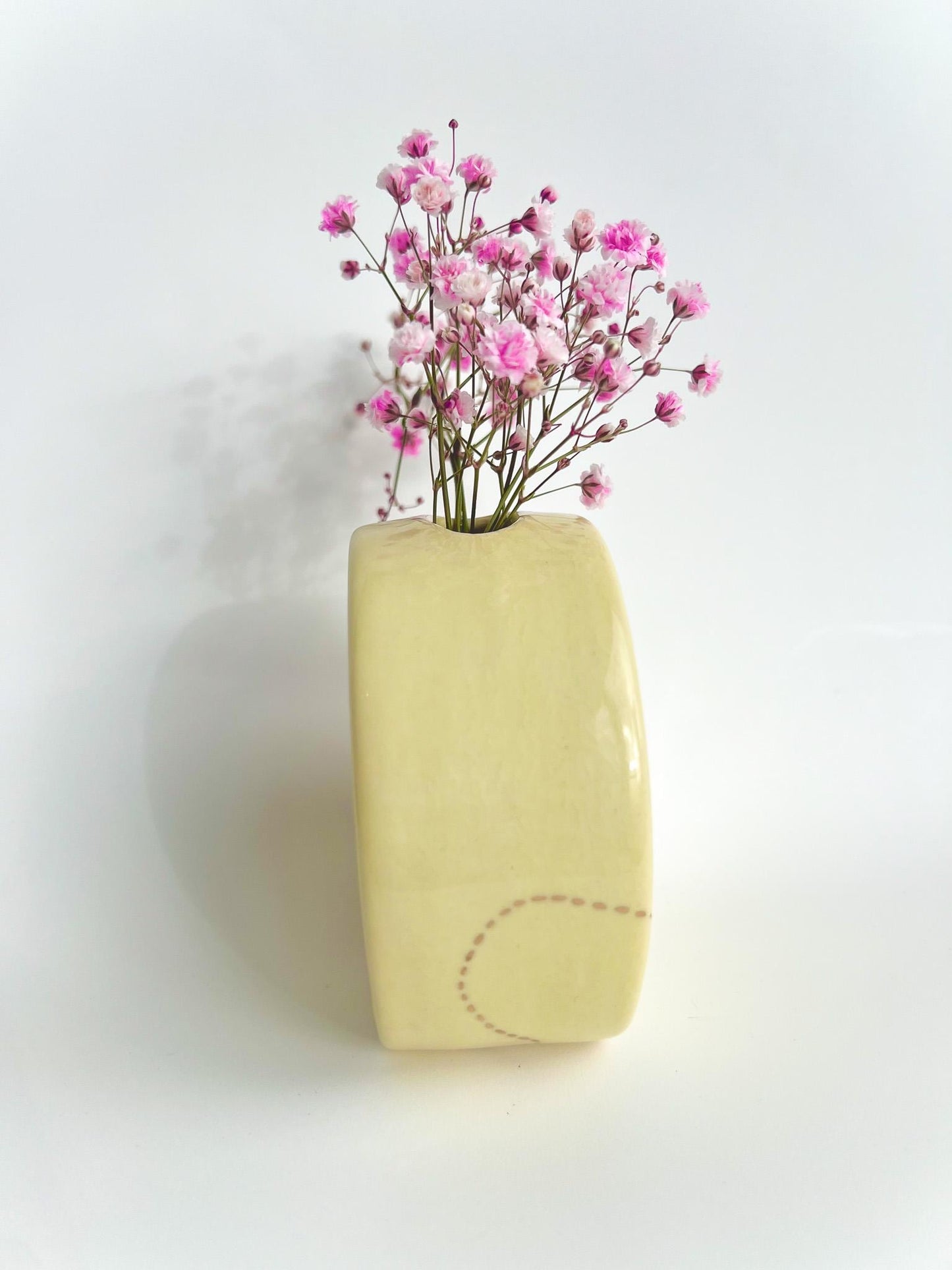 Yellow Honeycomb Bee Bud Vase