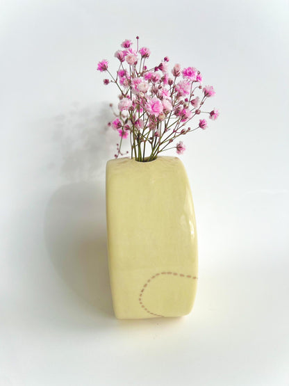 Yellow Honeycomb Bee Bud Vase