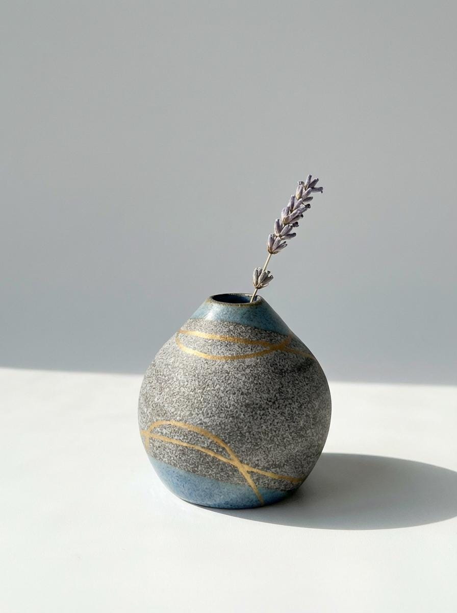 Grey Granite Clay Bud Vases