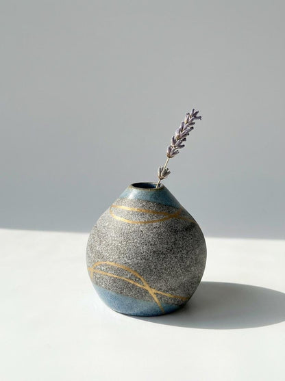 Grey Granite Clay Bud Vases