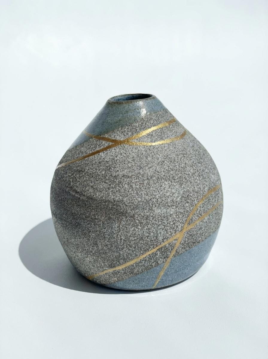 Grey Granite Clay Bud Vases