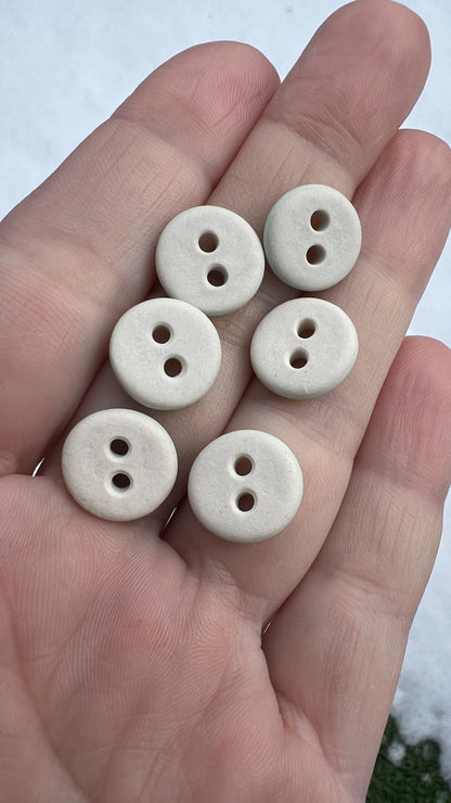 Mint Green Ceramic Buttons for Sewing Handmade Small Button Set
