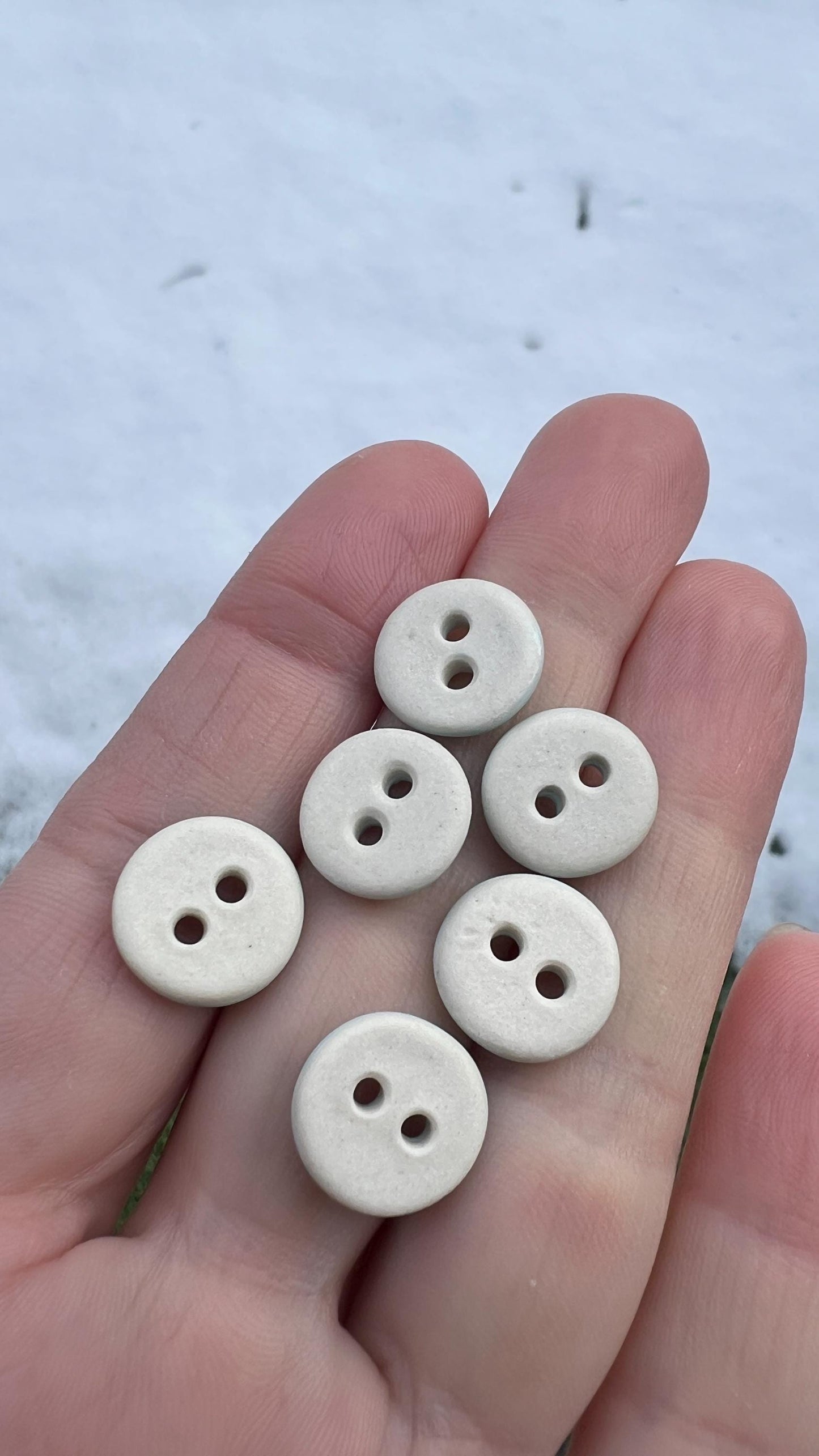 Baby Blue Ceramic Buttons for Sewing Handmade Small Button Set