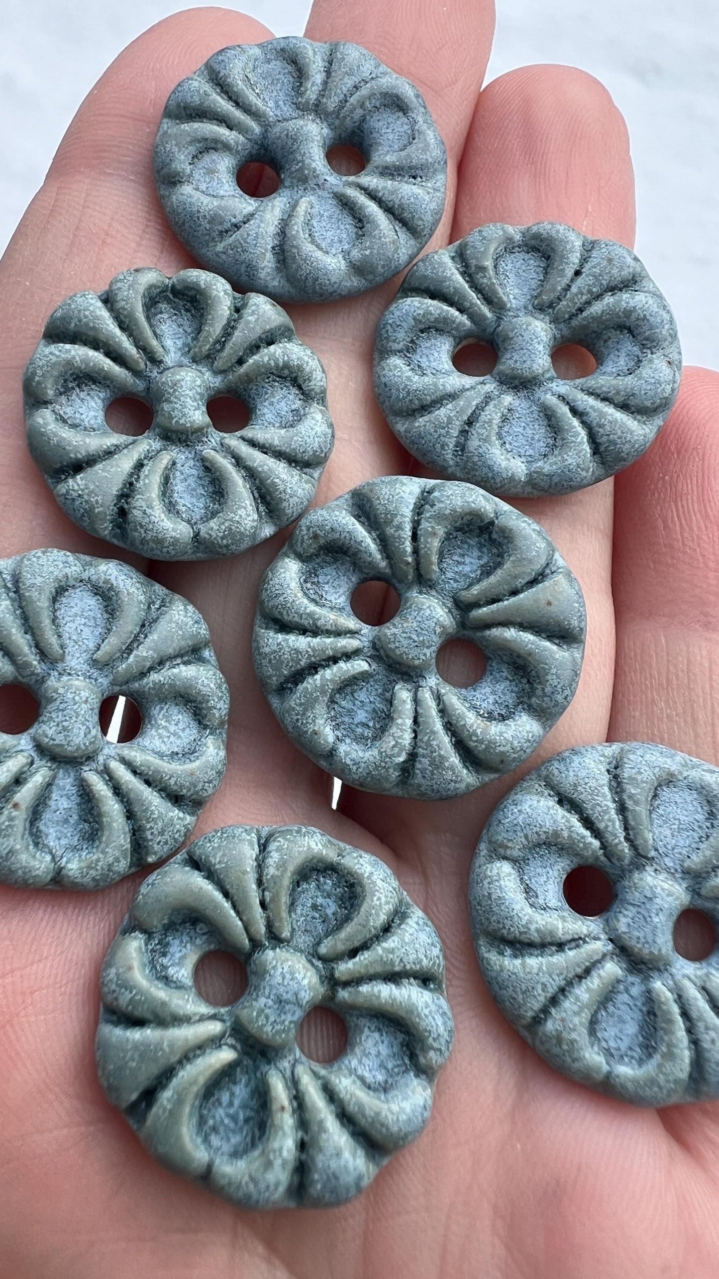 Ceramic Buttons Handmade Unique Decorative Flower Sewing Buttons