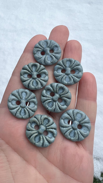 Ceramic Buttons Handmade Unique Decorative Flower Sewing Buttons