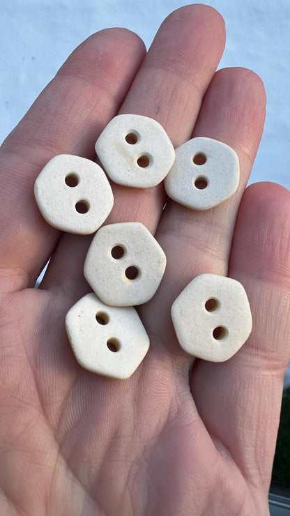 Yellow Ceramic Buttons for Sewing Handmade Small Button Set